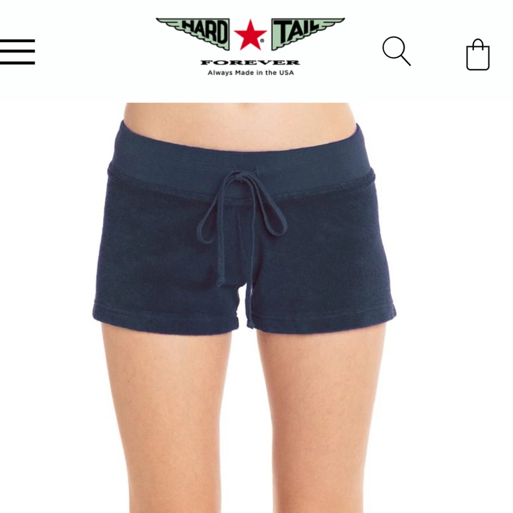 HARD TAIL low rise blue terry shorts